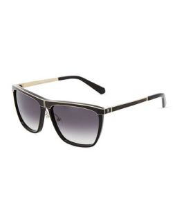 Black Acetate Clubmaster Sunglasses