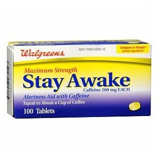  Stay Awake Caffeine Tablets, 100 ea Health & Personal Care