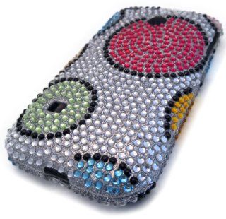 Straight Talk Huawei M865c Cute Retro Circle Abstract Bling Jewel Gem HARD Case Skin Cover Accessory Protector Cell Phones & Accessories