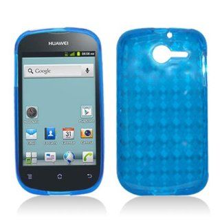 FOR HUAWEI M866 ASCEND Y CRYSTAL SKIN, PLAID BLUE Cell Phones & Accessories