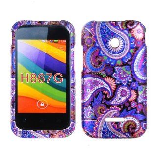 2D Purple Paisley Huawei Prism II U8686 / Huawei Inspira H867 T Mobile Case Cover Hard Case Snap on Cases Rubberized Touch Protector Faceplates Cell Phones & Accessories