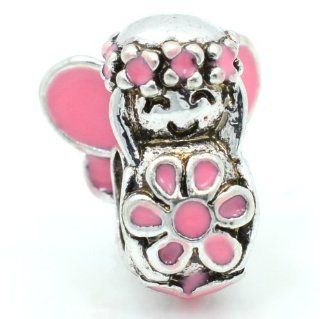 Pro Jewelry "Flower Angel" Charm Bead for Snake Chain Charm Bracelets Jewelry