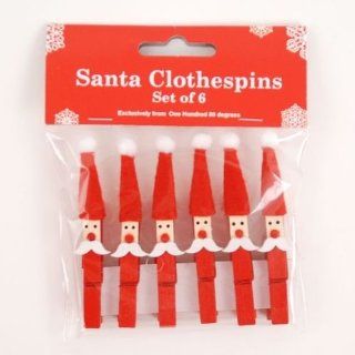 SANTA CLAUS Clothespins Wood Set of 12 Christmas Decorations NEW FUN   Unique Decorative Items