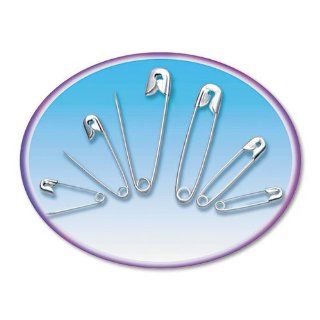 Charles Leonard   Safety Pins, Nickel Plated, Steel, Assorted Sizes, 50/Pack   Sold As 1 Pack   Smooth, sharp points for safe, easy penetration.  Office Filing Supplie 