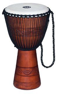 Meinl Percussion ADJ2 L+BAG African Style Rope Tuned 12 Inch Wood Djembe with Bag, Brown Musical Instruments
