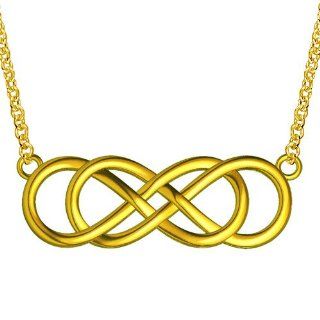 Extra Large Double Infinity Symbol Charm and Chain, Lovers Charm, Eternal and Infinite Love Charm, 1.5 inches, 18 inches total in 14K yellow gold Pendants Jewelry
