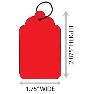 Red #8 (1.75" X 2.875") Merchandise Tag With String. Case of 2, 000 Tags.  Blank Labeling Tags 