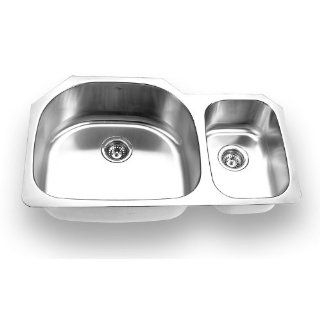 35.25" x 20.875" Stainless Steel Undermount Double Bowl Kitchen Sink    