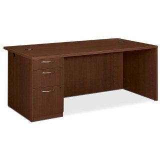 HON Park Avenue Collection Laminate Single Pedestal Desk DESK, SNGLPED, LT, 72X36, CY TCR8050 (Pack of2)  Office Desks 