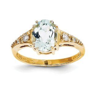 14k Aquamarine & Diamond Ring Jewelry