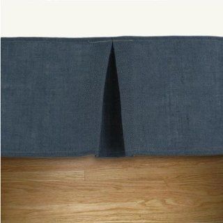 Custom Drop Pleated Bedskirt, DAYBED, BURLAP NAVY   Wall Mounted Mirrors