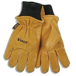 Kinco 901 Heatkeep Thermal Lining Pigskin Leather Ski Drivers Glove, Work, Medium, Golden (Pack of 6 Pairs)