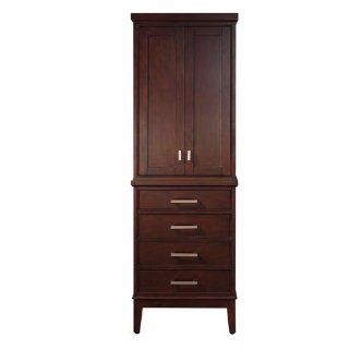 Madison Linen Tower in Light Espresso Finish, 24 Inch   Free Standing Cabinets