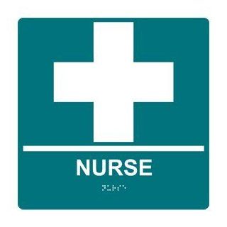 ADA Nurse Braille Sign RRE 880 99 WHTonBHMABLU Wayfinding  Business And Store Signs 