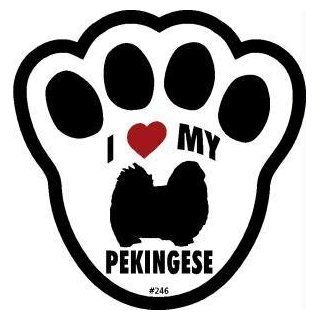 I Love My Pekingese Dog Pawprint Window Decal w/Suction Cup