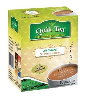 Quick Tea Cardamom Chai   10 Pouches  Grocery Tea Sampler  Grocery & Gourmet Food