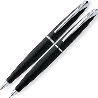 Cross ATX, Basalt Black, Ballpoint Pen and 0.7mm Pencil Set, with Chrome Plated Appointments (881 3)  Fine Writing Instruments 