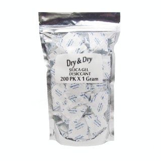 1 Gram Pack of 200 "Dry&dry" Silica Gel Packets Desiccant Dehumidifiers Desiccant Very Fresh Just From Factory Home & Kitchen