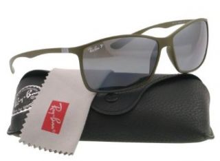 Ray Ban 882/82 Matte Green 4179 Rectangle Sunglasses Polarised Lens Category 3 Ray Ban Clothing
