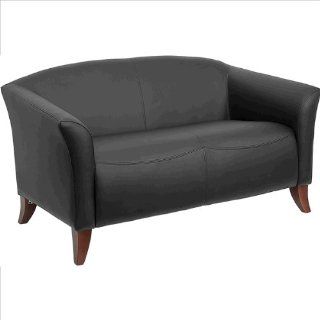 Flash Furniture Hercules Dolly Series Black Leather Reception Love Seat UE LS 905 2 DOLLY BK GG   Office Environment Sofas