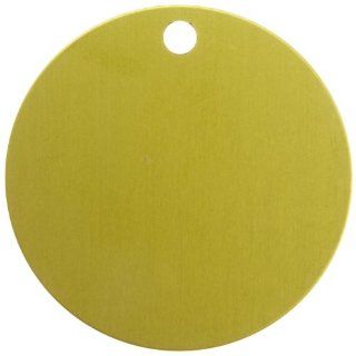 Brady 49905 2" Diameter, B 906 Aluminum, Yellow Round Stock Blank Valve Tag (Pack of 25) Industrial Warning Signs