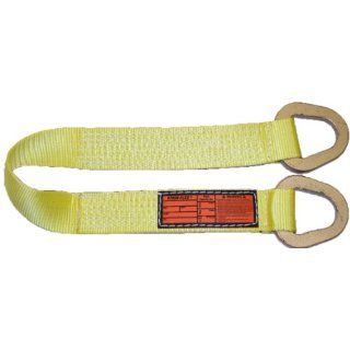 Stren Flex TTS1 906 3 Type 2 Nylon Triangle Triangle Web Sling with Steel End Fitting, 1 Ply, 9600 lbs Vertical Load Capacity, 3' Length x 6" Width, Yellow Industrial Web Slings