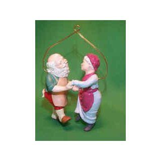AUTOGRAPHED BY DUANE UNRUH THE HALLMARK ARTIST WHO DESIGNED IT, MR. AND MRS. CLAUS SHALL WE DANCE 3RD IN SERIES 1988 hallmark ornament   Decorative Hanging Ornaments