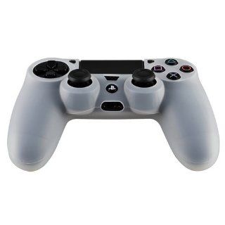 Pythons Soft Silicone Skin Case Compatible with Playstation4 PS4 Controller  Clear White Video Games