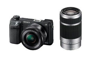 Sony NEX6L/B2BDL 16.1 MP Compact System Camera with 16 50mm Power Zoom Lens and 55 210mm Lens (Black)  Compact System Digital Cameras  Camera & Photo