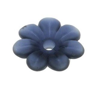 Lucite Marigold Flowers Matte Dark Montana Blue Light Weight 10mm (10)