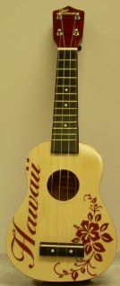 Leolani 18" Spruce Hawaii Hibiscus Jr. Ukulele (910) Musical Instruments