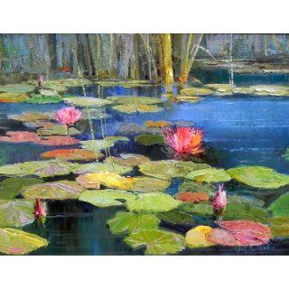 Art Grand Lily Pond  Oil  Kent Wallis