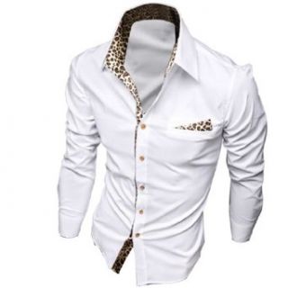 Man Buttoned Front Leopard Prints Neckline Stylish Casual Shirt at  Mens Clothing store