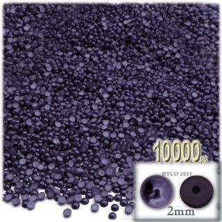 The Crafts Outlet 10000 Piece Pearl Finish Half Dome Round Beads, 2mm, Blueberry Purple