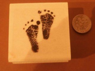 Small Baby feet rubber stamp WM 1.5x1" P3