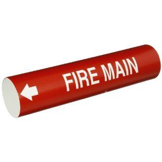 Brady 4185 D Bradysnap On Pipe Marker, B 915, White On Red Coiled Printed Plastic Sheet, Legend "Fire Main" Industrial Pipe Markers
