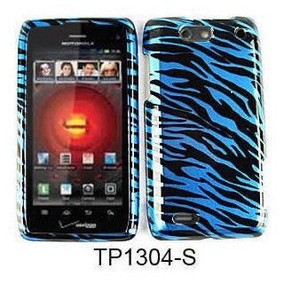 CELL PHONE CASE COVER FOR MOTOROLA DROID 4 XT894 TRANS BLUE ZEBRA PRINT Cell Phones & Accessories