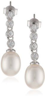 Bella Pearl Dangling Quad Pearl Earrings Pearl Jewelry Dangling Earrings Jewelry