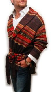 Polo Ralph Lauren Mens Hand Knit Indian Sweater Shawl Cardigan Brown $895 XXL at  Mens Clothing store