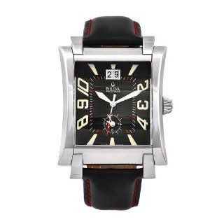 Bulova Men's 63B034 Accutron Black Leather Swiss Quartz Watch Watches