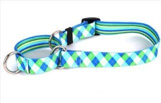 Yellow Dog Design M BSGS100XS Blue and Green Argyle Martingale Collar   Extra Small  Pet Collars 
