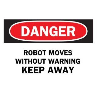 Brady 23030 Plastic, 10" X 14" Danger Sign Legend, "Robot Moves Without Warning Keep Away" Industrial Warning Signs