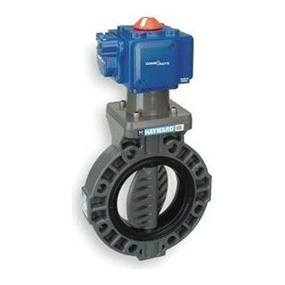 Hayward BY Series PVC Butterfly Valve, Pneumatic Actuated, EPDM Seat, 4" Industrial Butterfly Valves