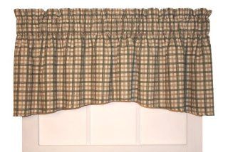 Bristol Plaid Crescent Valance Curtain 68 Inch by 18 Inch, Red   3 Inch Rod Pocket   Window Treatment Valances