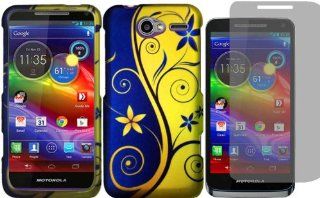 For Motorola Electrify M XT901 Hard Design Cover Case Royal Swirl+LCD Screen Protector Cell Phones & Accessories
