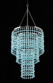 Light Blue Chandelier Retro Beaded Hanging Lamp HLL14 BBY    