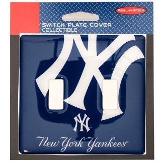NEw York Yankees Peel N Stick Double Light Switch Cover Sports & Outdoors