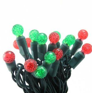 Christmas (Red/Green) LED G12 Mini Christmas Lights, Professional Grade, Set of 50 Bulbs.  String Lights  Patio, Lawn & Garden