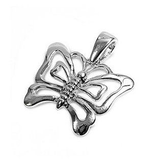 Butterfly 15MM Pendant Sterling Silver 925 Jewelry