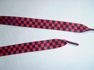 Fashion Shoe Laces   Black / Red Checkered 38" #905 